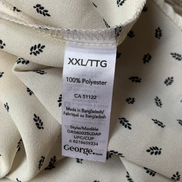 George Women's Print Crepe Tank Top Cream Size 2XL - Picture 4 of 11